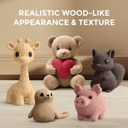 Real Wood Fiber PLA Filament 1.75mm Dark Brown Color, Natural Matte Texture - Image 3