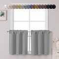 Chyhomenyc Silver Grey Short Blackout Curtains 24 Inch Length, Small Kitchen by Chyhomenyc