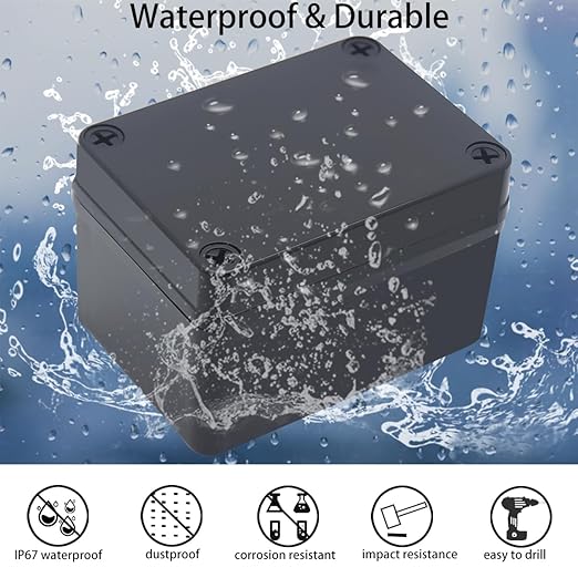 Junction Box, IP67 Waterproof ABS Black Project Box - Image 2
