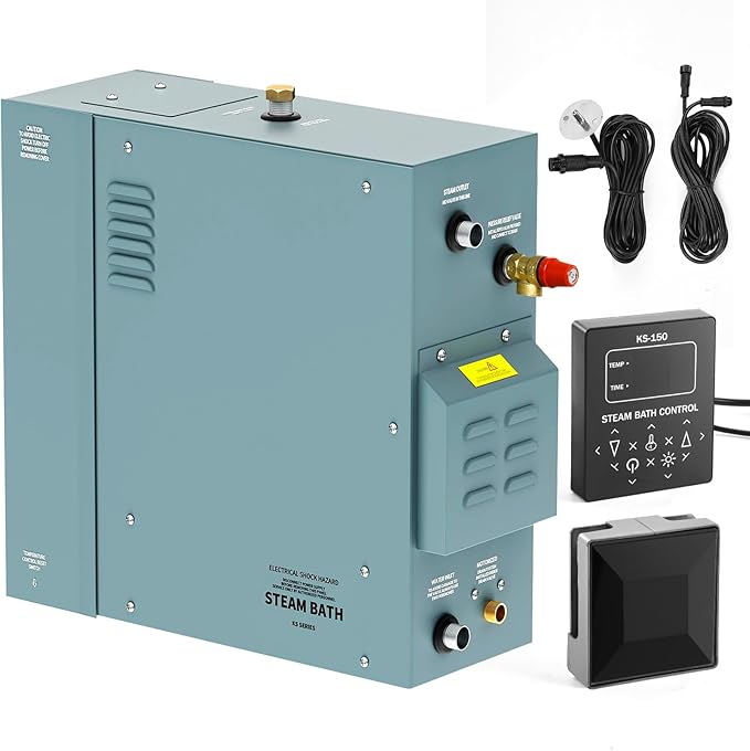 9KW Commercial Self-Draining Steam Generator Shower System Home Steam Bath Spa by Unknown