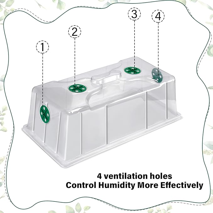 Foaincore 10 Packs 7'' Tall Humidity Vented Domes 1020 Flat Trays Cover Clear - Image 3