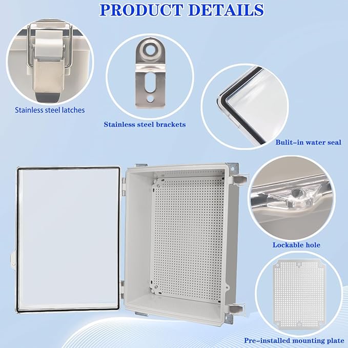 Waterproof Outdoor Electrical Box Junction Box Weatherproof IP67 ABS Plastic - Image 3