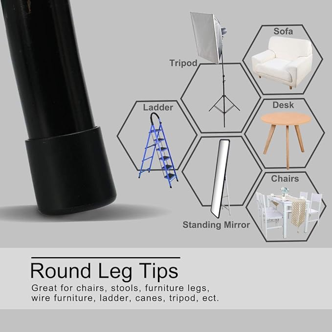 uxcell PVC Leg Cap Tip Cup Feet Cover 20mm 0.79" Inner Dia 8pcs Floor Protector - Image 5