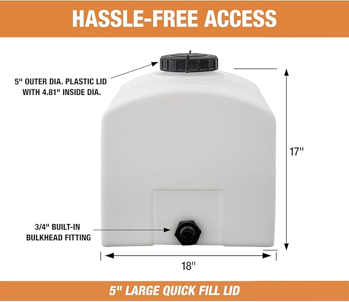 RomoTech 82123899 Polyethylene Domed Reservoir Water Tank, 26 gallon, Made In - Image 3