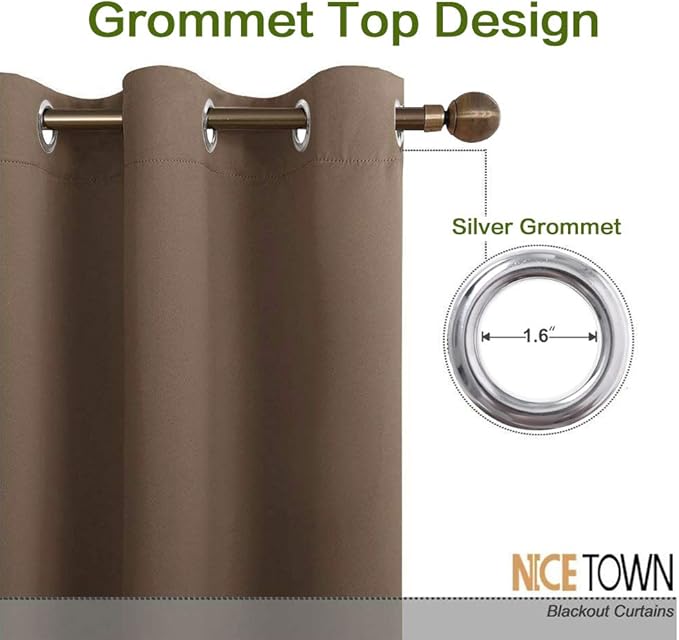 NICETOWN Small Window Blackout Curtain Panel Window Treatment Thermal Insulated - Image 3