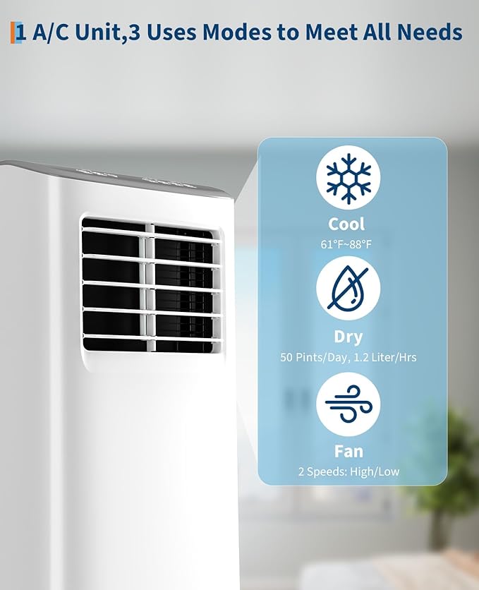GarveeHome Portable Air Conditioner, 8000 BTU - Image 2