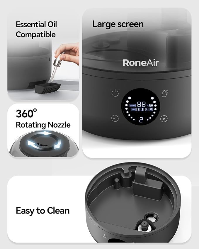 Humidifiers for Bedroom Large Room Home, 3L Cool Mist Humidifiers for Baby - Image 6