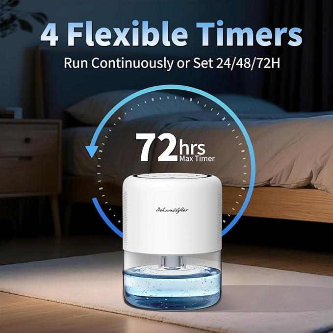 44oz Small Dehumidifier for Home Auto-Off Quiet Portable Dehumidifier - Image 6