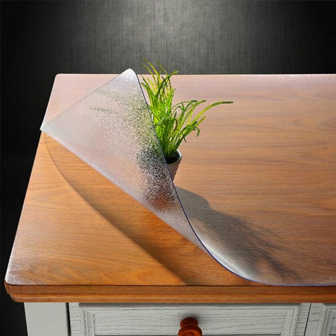 NECAUX Custom 24 x 66 Inch Frosted Table Cover Protector, 1.5mm Thick Plastic by NECAUX