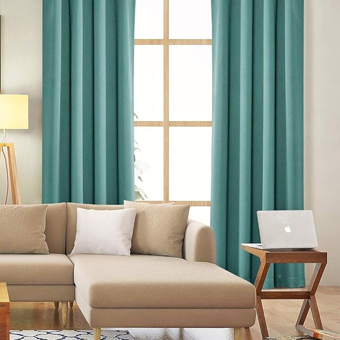 MYSKY HOME Blackout Curtains for Living Room Teal Curtains for Sliding Door - Image 8