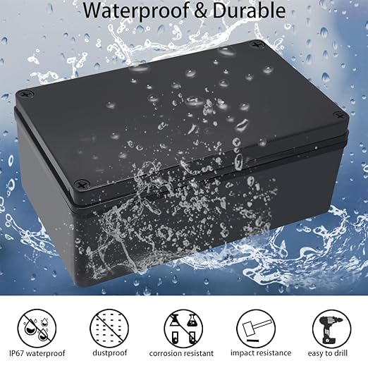 Junction Box, IP67 Waterproof ABS Black Project Box - Image 2