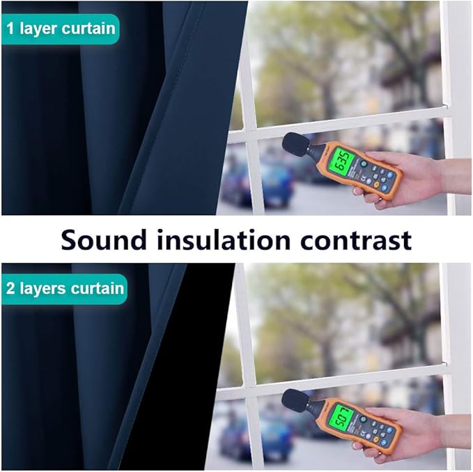 NICETOWN 100% Blackout Cold Blocking Patio Sliding Door Curtain, Wide Lined - Image 4