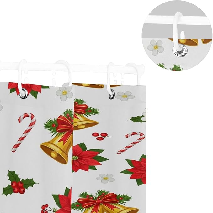 Christmas Leaves White Shower Curtain Liner 72×72 inch - Image 5