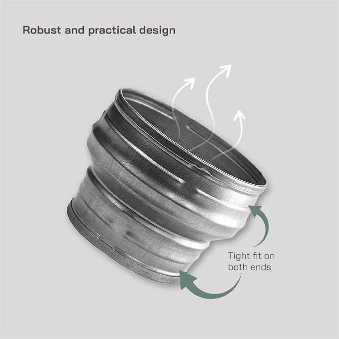 Vent Systems 4" Inch to 3" Inch Duct Reducer – Galvanized Steel HVAC Pipe - Image 4