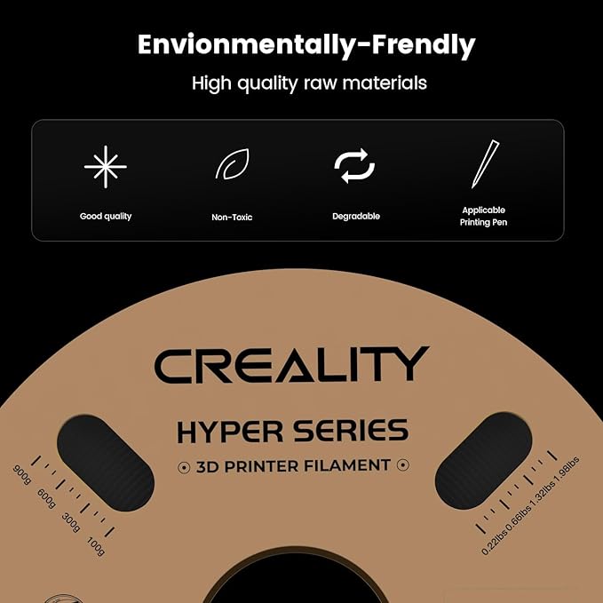 Creality Hyper 3D Printer PLA Black Filament High Speed Printing 1.75mm 2.2lbs - Image 6
