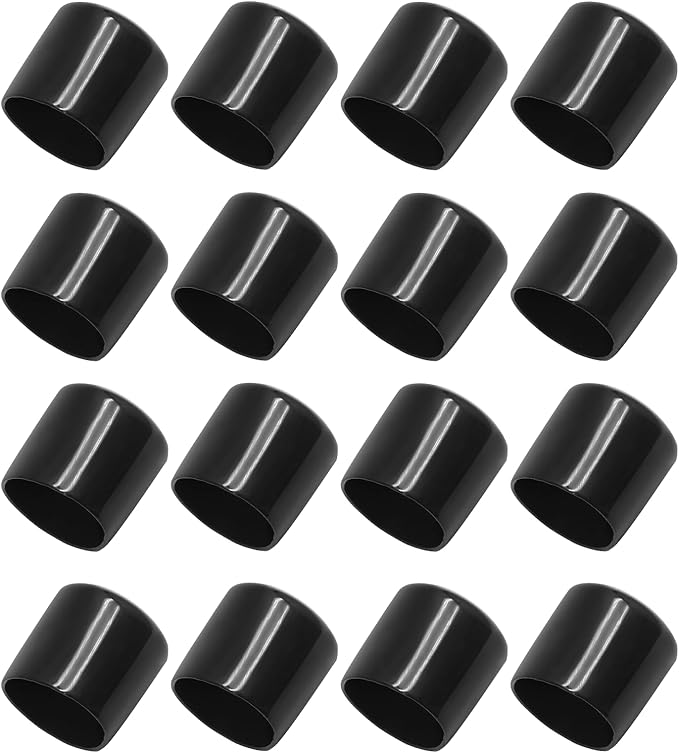 12 Pcs Round Rubber End Caps 1.1" ID Vinyl Flexible Bolt Chair Foot Covers by Bonsicoky
