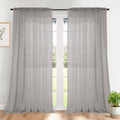 Dreaming Casa Solid Sheer Curtains 84 Inches Long Grey Rod Pocket Voile by DreamingCasa