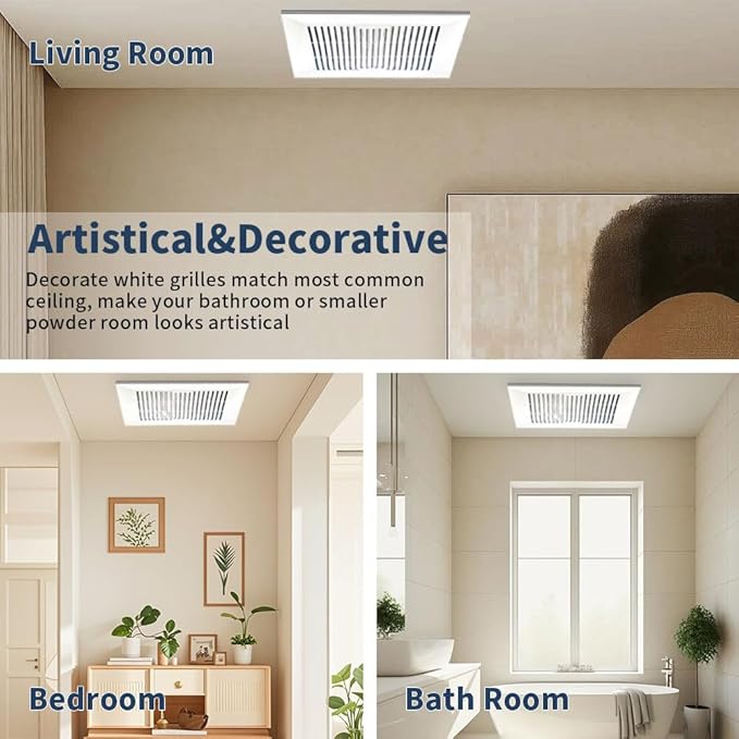 Bathroom Exhaust Fan 88CFM 1.0 Sone, Ultra-quiet Bathroom Vent Fan System - Image 8