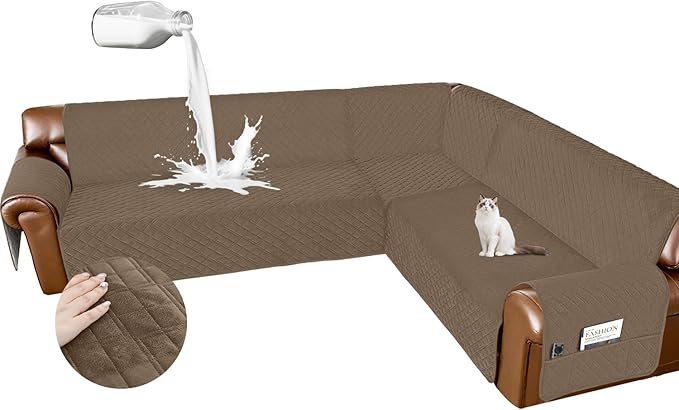 Arfntevss Waterproof Sectional Couch Covers L Shape Washable Velvet Sofa Cover by Arfntevss