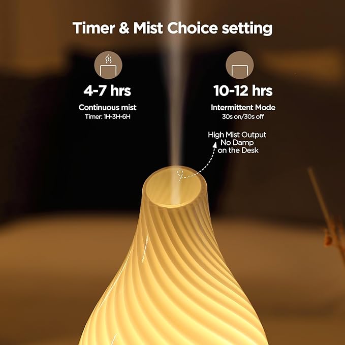 Art Glass Essential Oil Diffuser - 160ml Ultrasonic Cool Mist Scent Aroma - Image 4