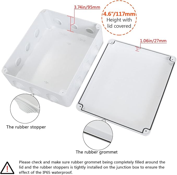 LeMotech ABS Plastic Dustproof Waterproof IP65 Junction Box Universal - Image 4