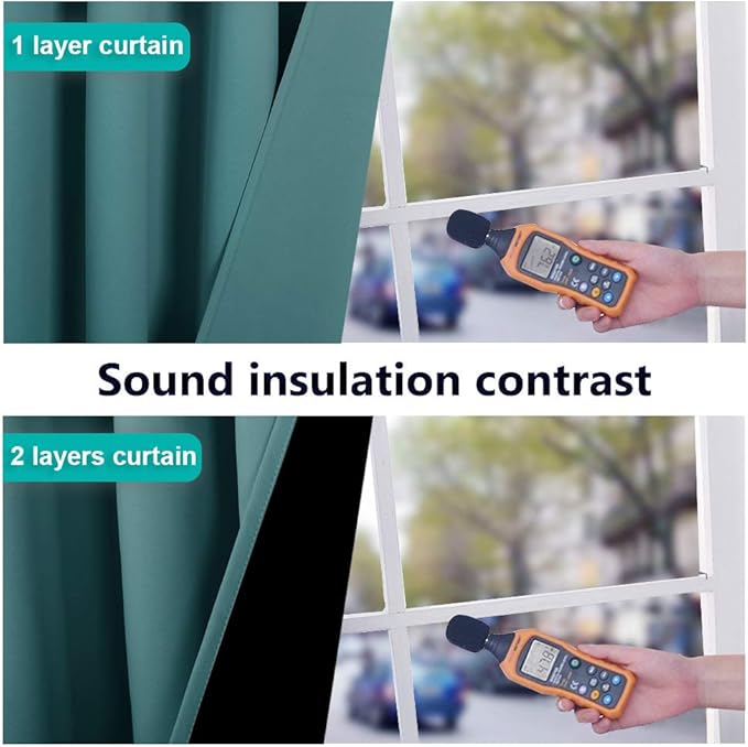 NICETOWN Sound Reducing Room Divider Curtains, 100% Black-Out Patio Curtain - Image 4