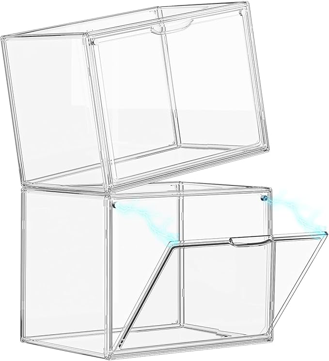 Clear Acrylic Display Case, Large Stackable Storage Bins Magnetic Attraction - Image 7