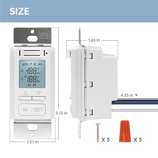 Humidity Sensor Switch, Ortis in-Wall Bathroom Fan Automated Control Switch - Image 7