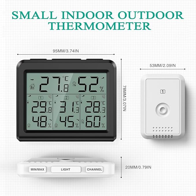 ORIA Indoor Outdoor Thermometer, Digital Hygrometer Thermometer - Image 4