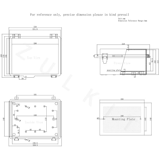 Zulkit Junction Box IP67 Waterproof Electrical Box Hinged Clear Cover Stainless - Image 7