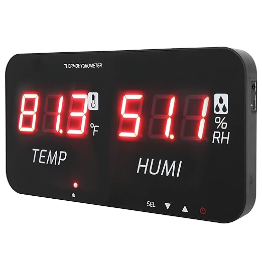 EVTSCAN 12 Inch Large Display Indoor Digital Hygrometer Thermometer, - Image 5