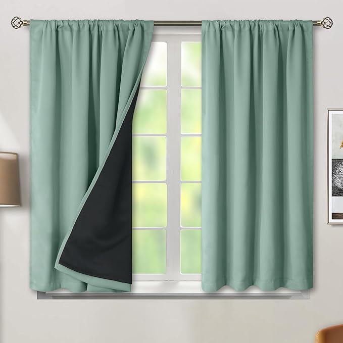 BGment Blackout Curtains for Bedroom 54 Inch Length, Rod Pocket 100% Blackout by BGment