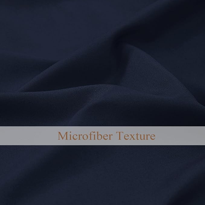 L.Z.E Dark Blue Privacy Curtains 84 Inches Long 2 Panels Set, Light Filtering - Image 6