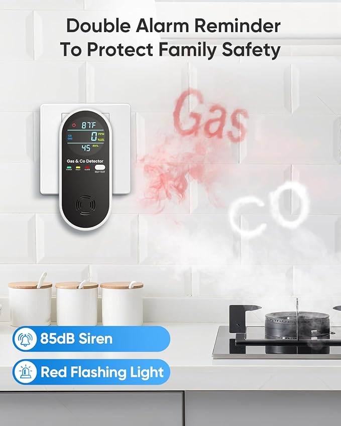 Carbon Monoxide Detectors & Natural Gas Detector, 4-in-1 Carbon Monoxide - Image 4