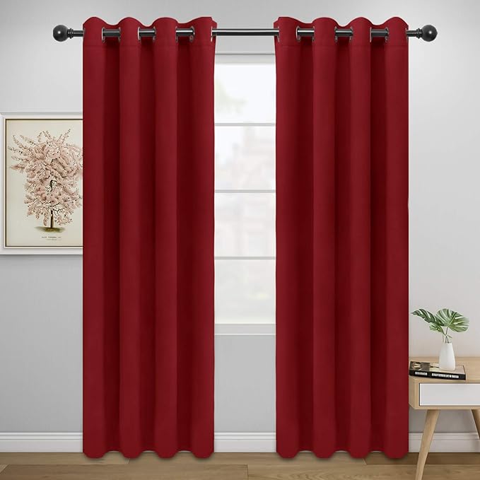 Easy-Going Blackout Curtains for Bedroom, Solid Thermal Insulated Grommet and by Easy-Going