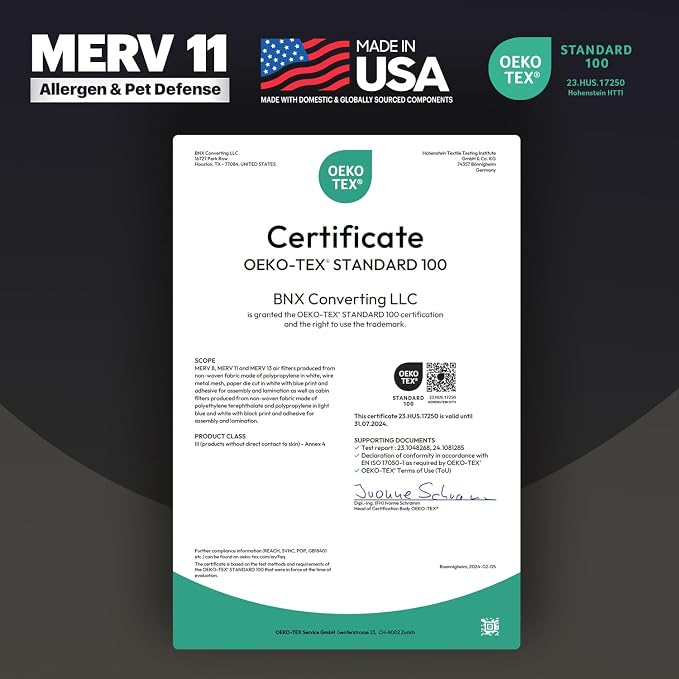 BNX TruFilter 20x23x1 Air Filter MERV 11- MADE IN USA - Image 6