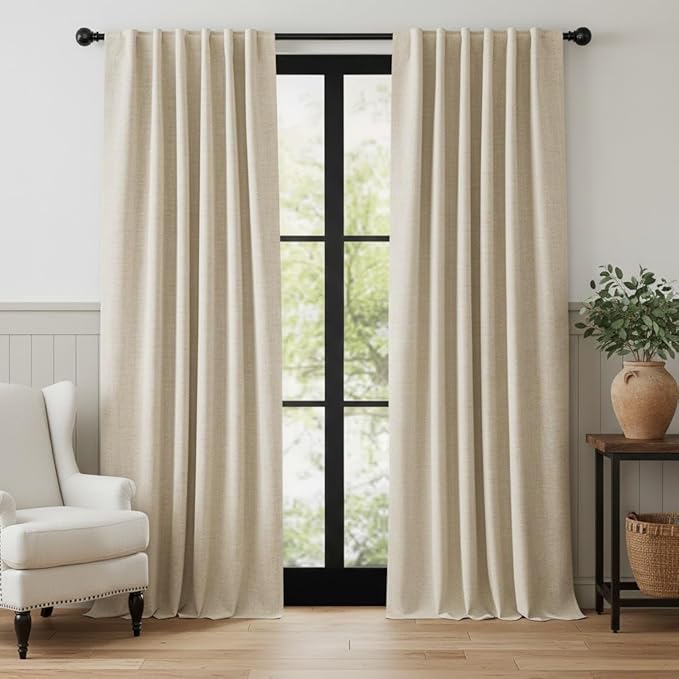 RYB HOME Warm Sand 100% Blackout Curtains - Image 2