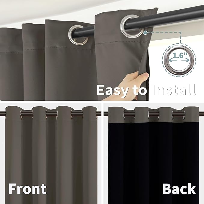 BGment Grey Blackout Curtains 84 Inches Long 2 Panels Set - Image 6