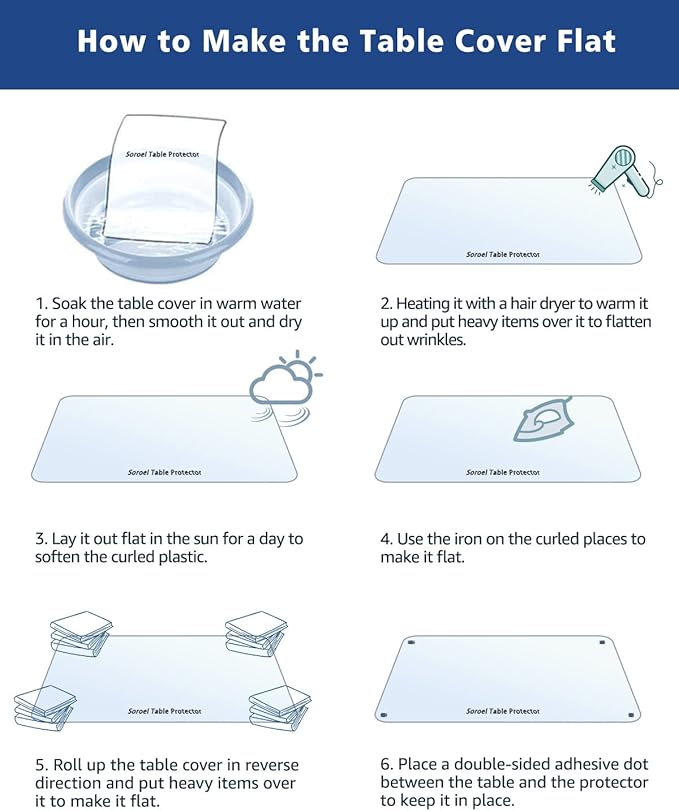 36 Inch Round Clear Plastic Table Cover Protector PVC Tablecloths Sheet Wood - Image 7