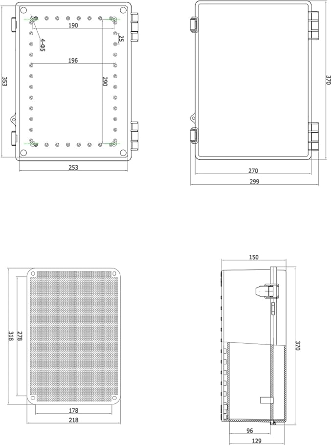 Outdoor Waterproof Electrical Box Junction Box Weatherproof IP67 ABS Plastic - Image 2