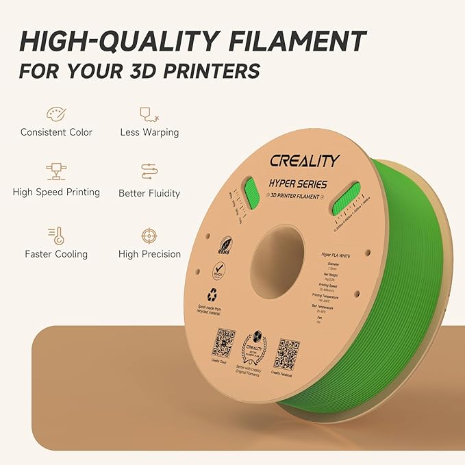 Official Creality Hyper PLA Filament 1.75mm, High Speed PLA 30-600mm/s Rapid 3D - Image 3