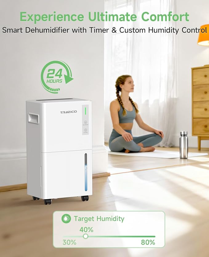 1500 Sq.ft Dehumidifier for Basement, Trazico 21 Pint Quiet Dehumidifiers for - Image 7