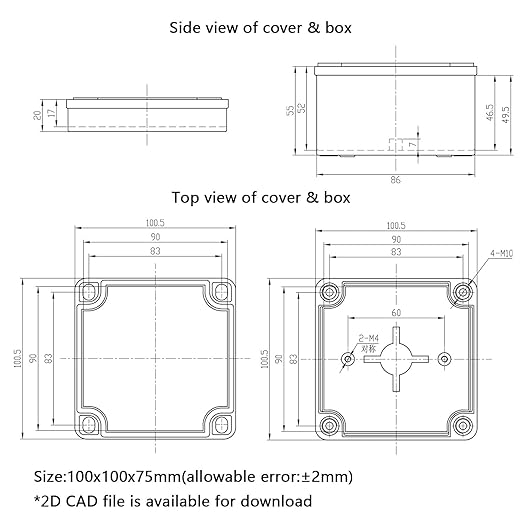 Junction Box，3.9"x 3.9"x 3" Outdoor Electrical Box - Image 8