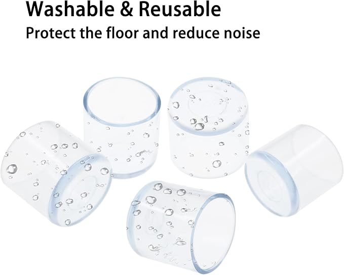 Round Chair Leg Caps, PVC Furniture Feet Covers, TTZEZE Transparent Round Floor - Image 5