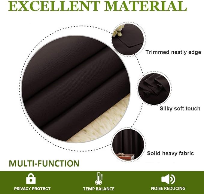 NICETOWN Thermal Insulated Blackout Curtain and Drapery Triple Weave Soundproof - Image 4