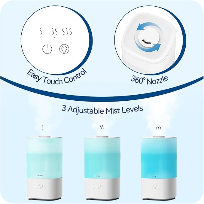 2.5L Humidifiers for Bedroom, Top Fill Cool Mist Humidifiers for Large Room - Image 7