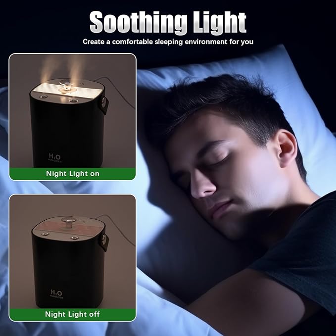 Humidifiers for bedroom, 1.2L Portable Cool Mist Humidifiers Auto Shut-Off USB - Image 5