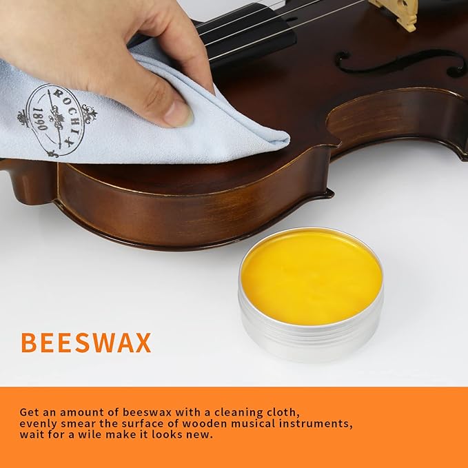 All-in-One Violin Care Cleaning & Maintenance Kit: Beeswax, Liquid Rosin - Image 6