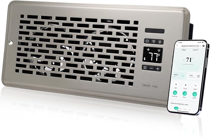 Register Booster Fan for 4" x 10" Register Holes, Quiet Vent Fan Booster by SANYCASA