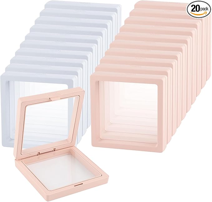 20 Pcs 3D Floating Display Case 3.5x3.5x0.8inch, Challenge Coin Display by Unknown